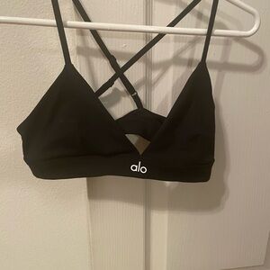 ALO Black Cross-Back Sports Bra